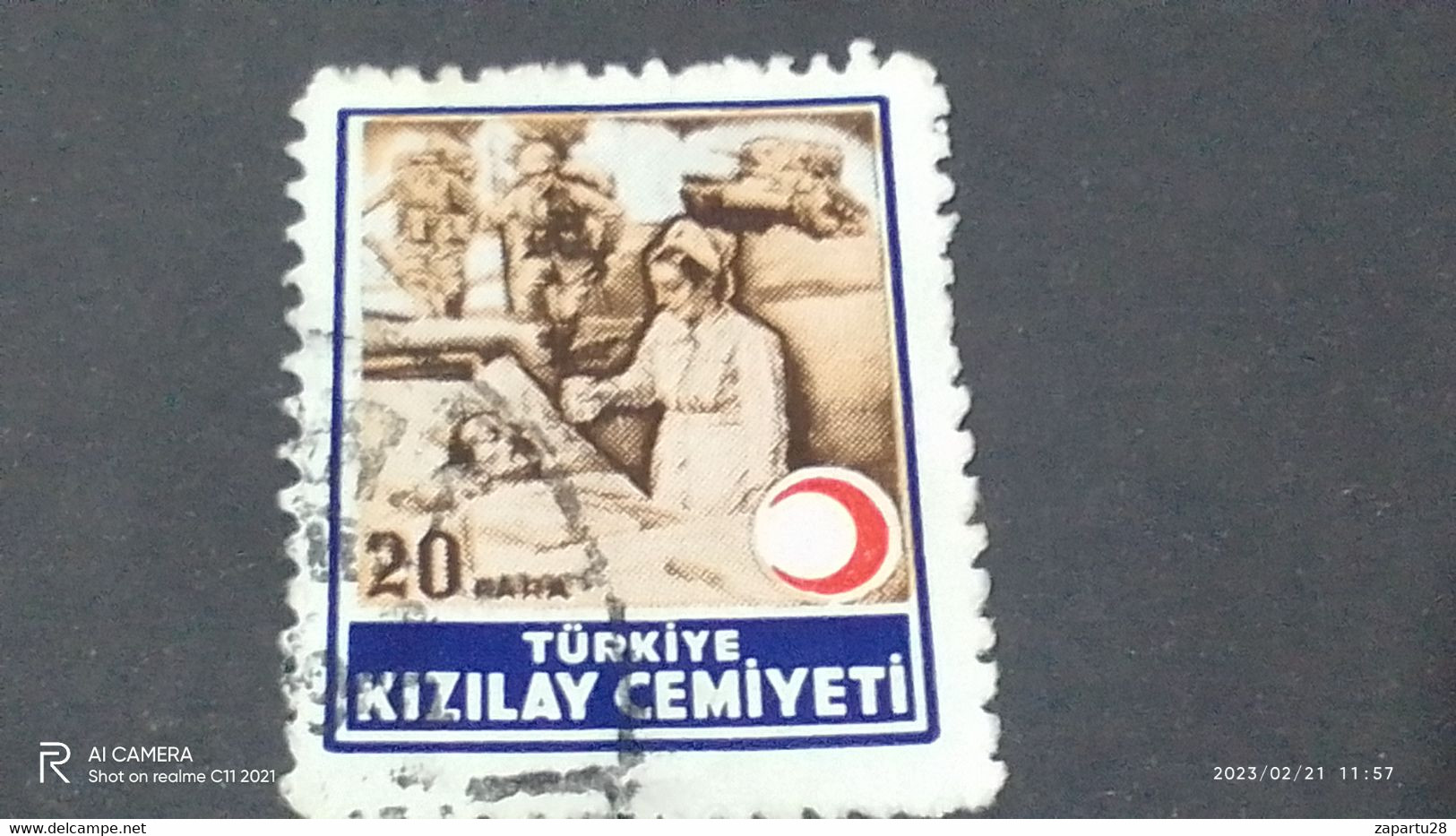 TÜRKEY--YARDIM PULLARI-1930-50-    20P  KIZILAY CEMİYETİ  DAMGALI - Liefdadigheid Zegels