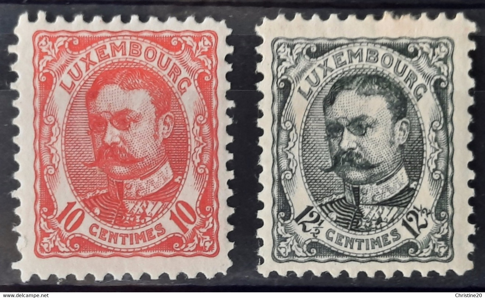 Luxembourg 1906/15 N°74/75 *TB Cote 6€ - 1906 Guillaume IV