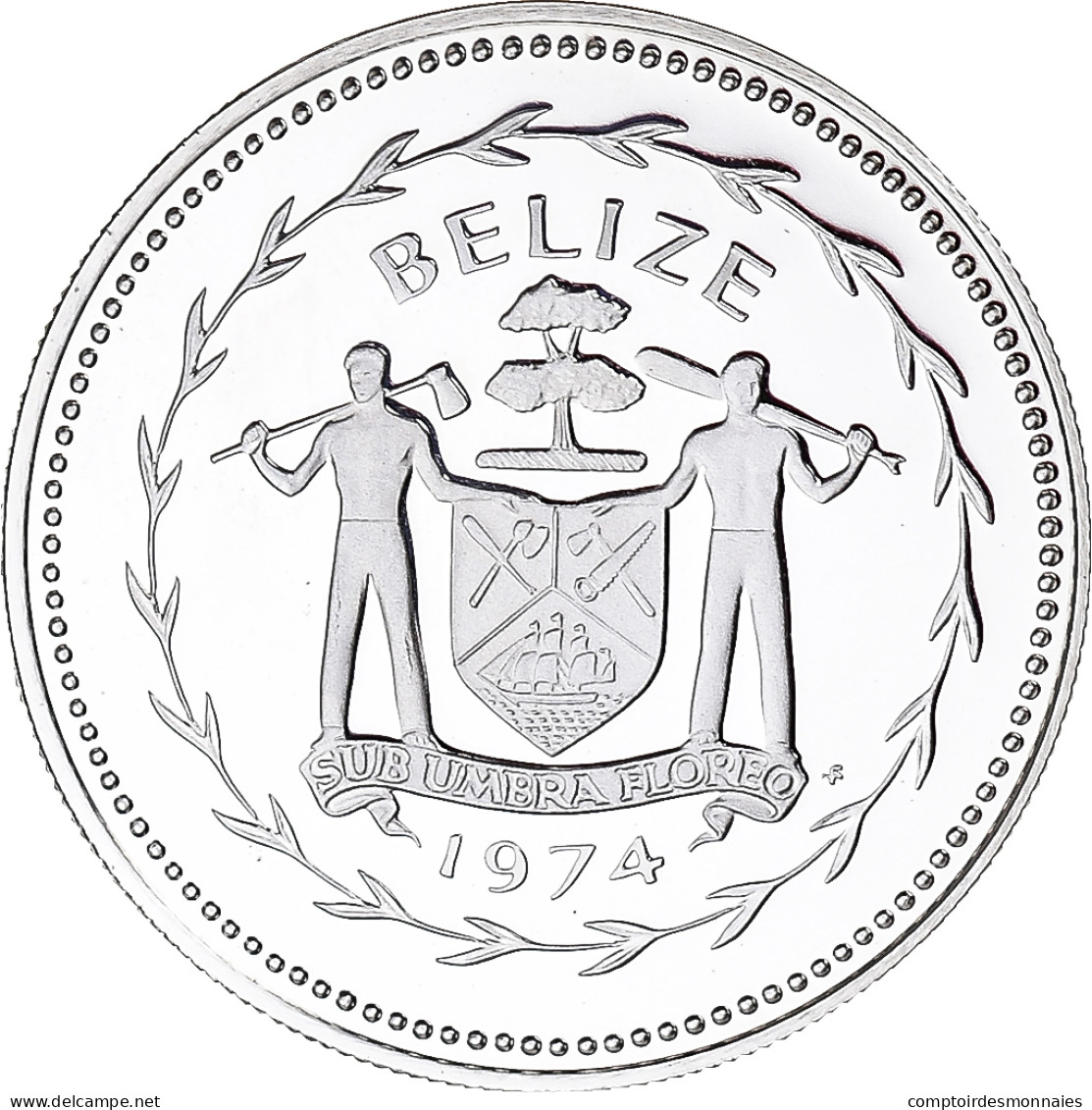 Monnaie, Belize, 25 Cents, 1974, Franklin Mint, FDC, Argent, KM:41a - Belize