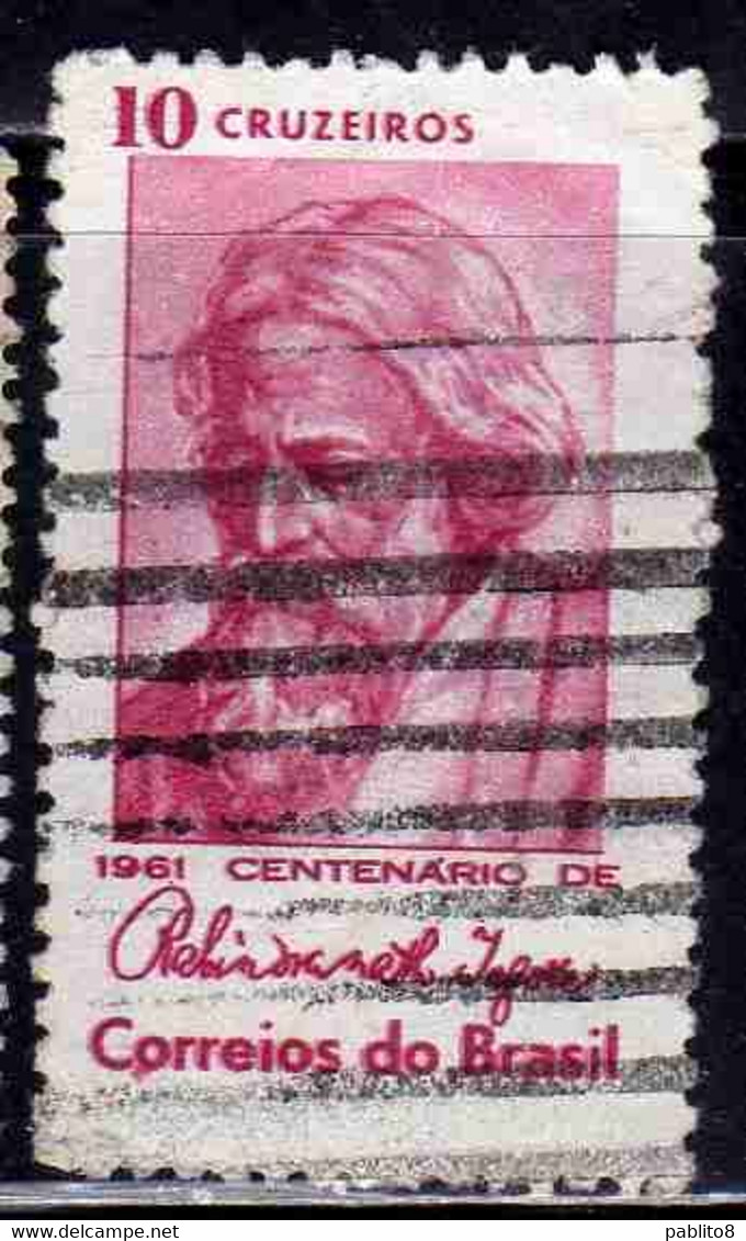 BRAZIL BRASIL BRASILE BRÉSIL 1961 RABINDRANATH TAGORE INDIAN POET 10cr USATO USED OBLITERE' - Gebruikt