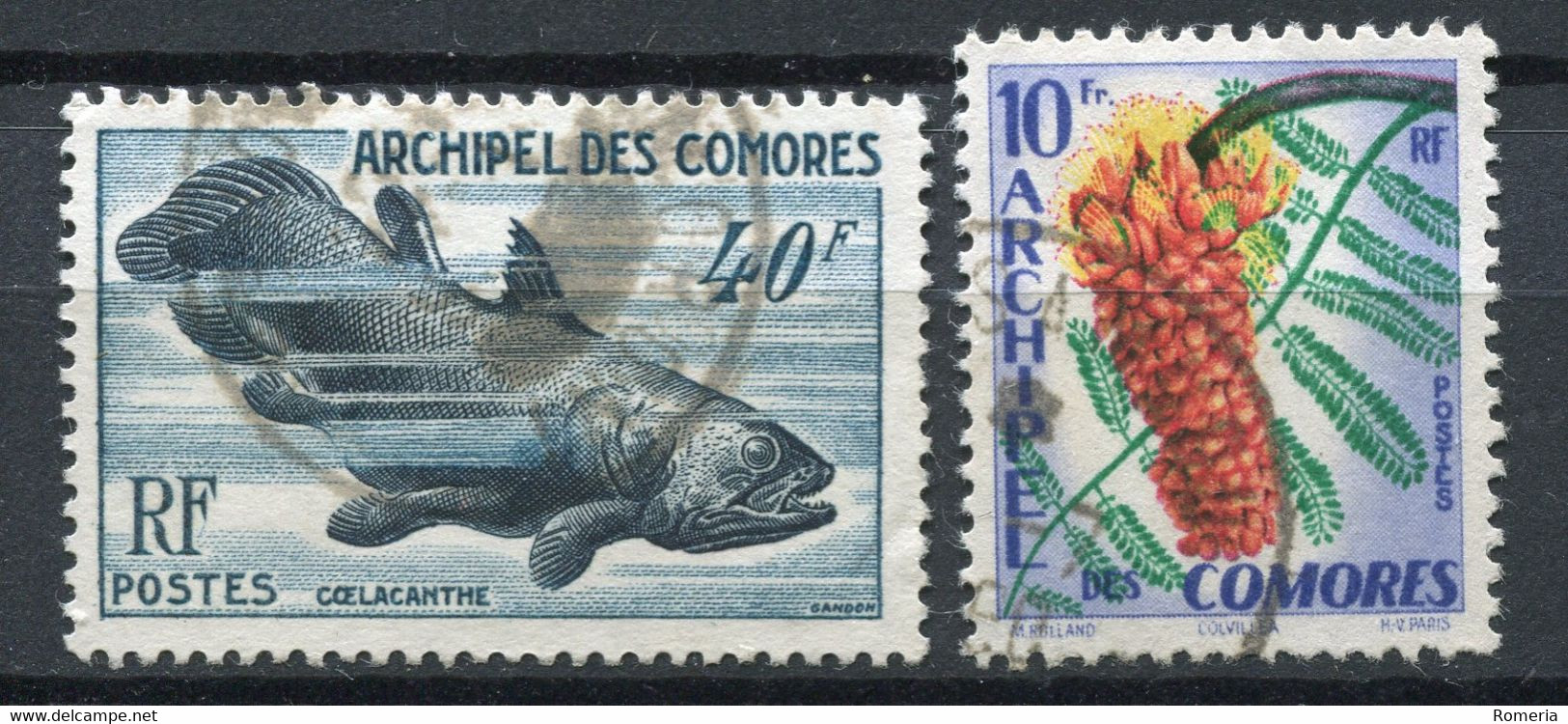 Comores - 1954 -> 1958 - Yt 13 + Yt 16 - Oblitérés - Airmail
