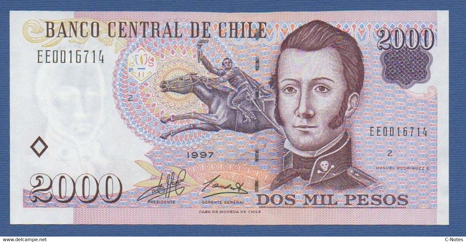 CHILE - P.158a – 2000 Pesos 1997 UNC, Serie EE0016714 - Chile