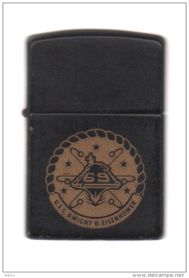 ZIPPO - U.S.S. DWIGHT D. EISENHOWER - CVN-69 -  Noir - 1989 - Réf, 623 - Zippo