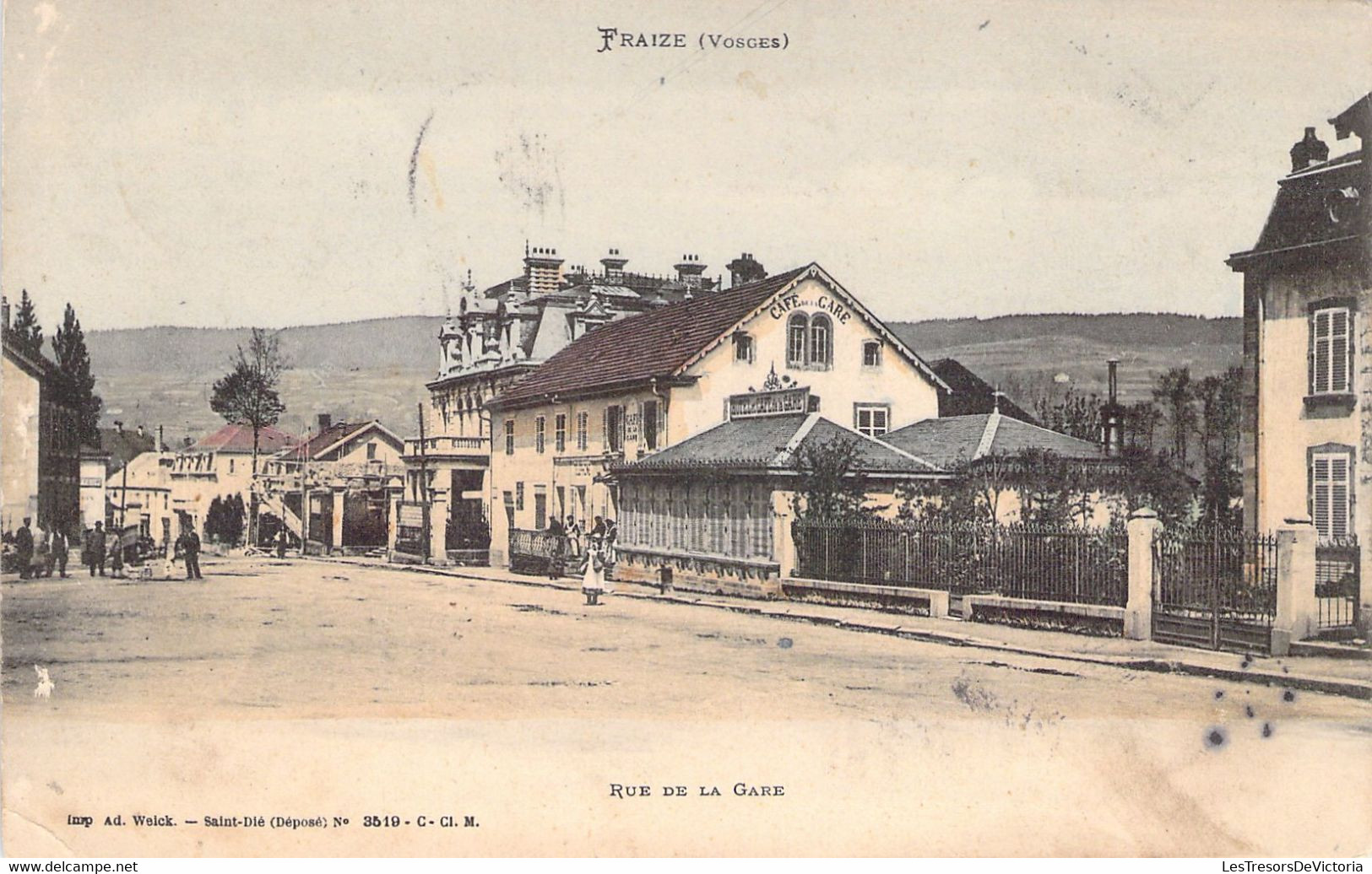 FRANCE - 88 - FRAIZE - Rue De La Gare - Carte Colorisée - Welck 3519- Carte Postale Ancienne - Fraize