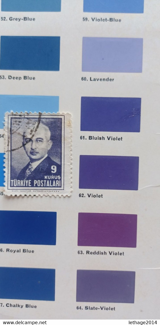 Türkiye 1946 EFFIGY OF  ISMET PRESIDENT COLOR ERROR VIOLET INSTEAD OF GRAY BLACK  7 SCANNER - Used Stamps