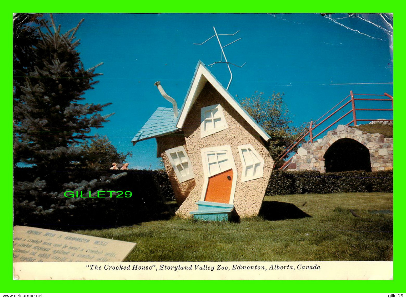 EDMONTON, ALBERTA - THE CROOKED HOUSE, STORYLAND VALLEY ZOO -  MAJESTIC POST CARD - - Edmonton