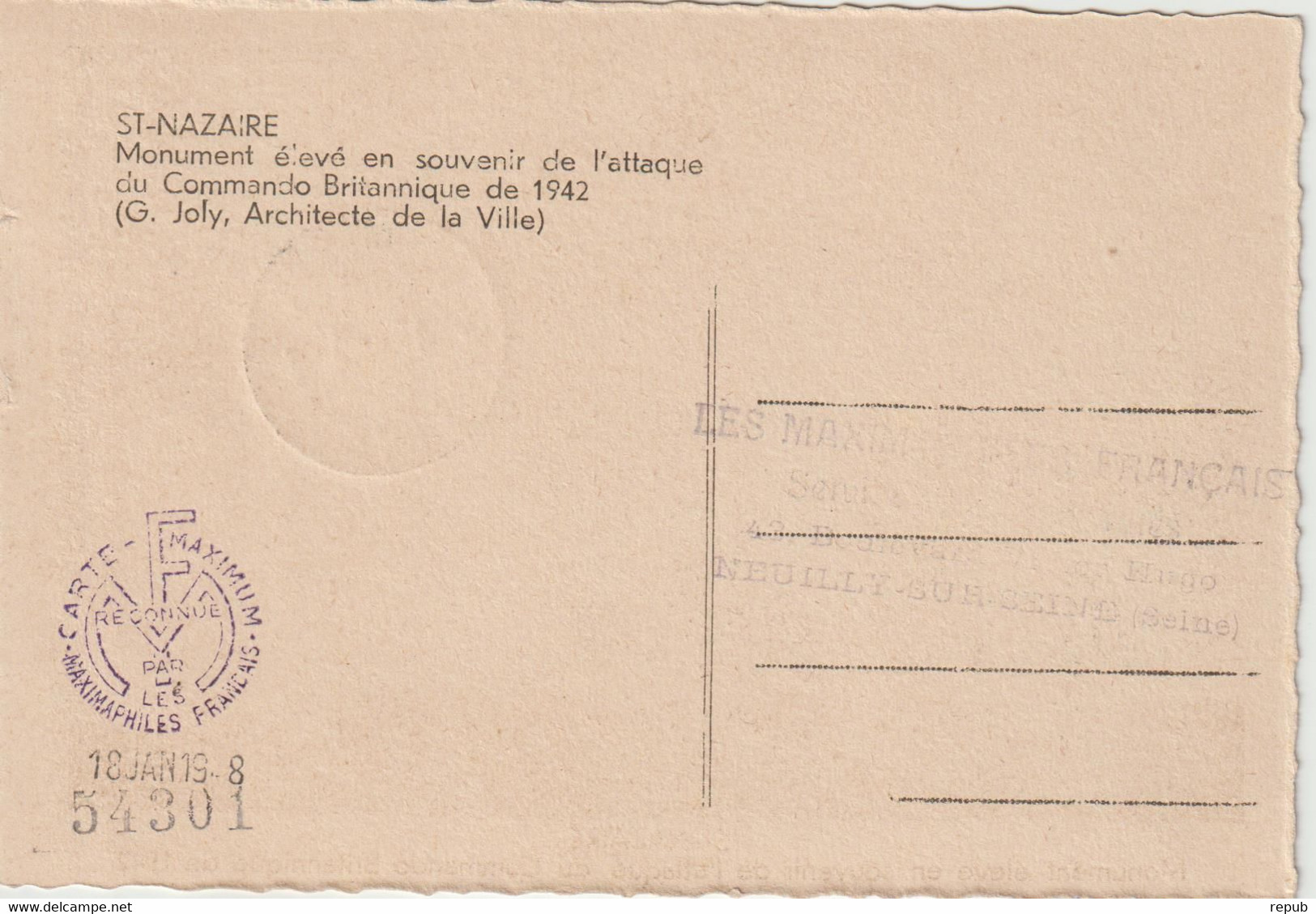 France Carte Maximum St Nazaire 786 Oblit 1948 - 1940-1949