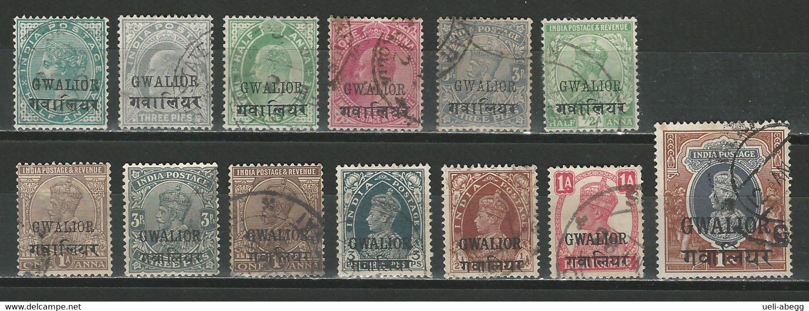 Gwalior Lot Of 13 Different - Gwalior