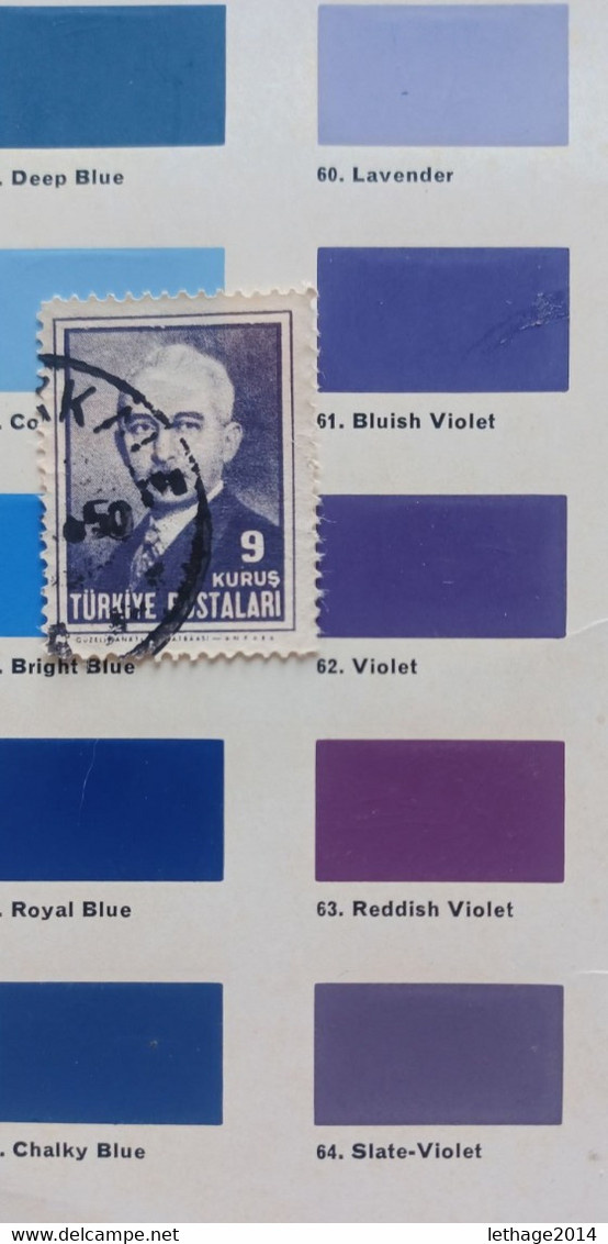 Türkiye 1946 EFFIGY OF  ISMET PRESIDENT COLOR ERROR VIOLET INSTEAD OF GRAY BLACK  7 SCANNER - Gebruikt