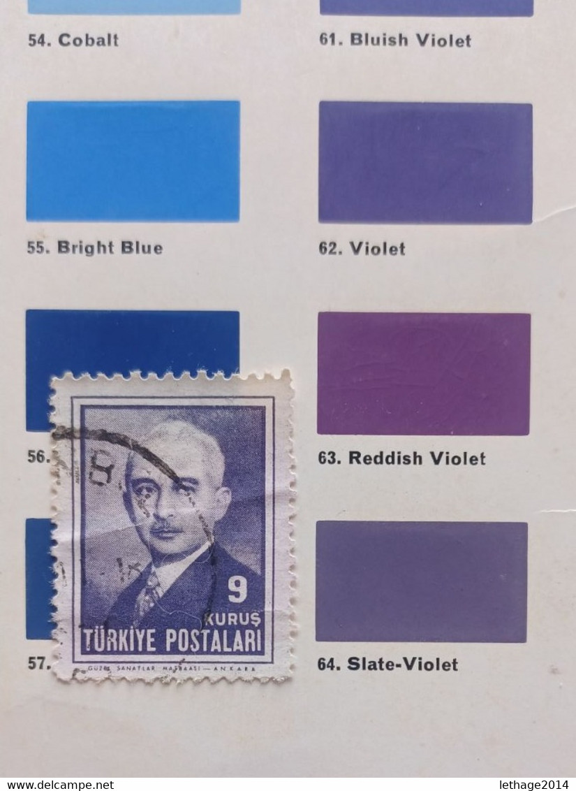 Türkiye 1946 EFFIGY OF  ISMET PRESIDENT COLOR ERROR SLATE VIOLET INSTEAD OF GRAY BLACK  7 SCANNER - Used Stamps