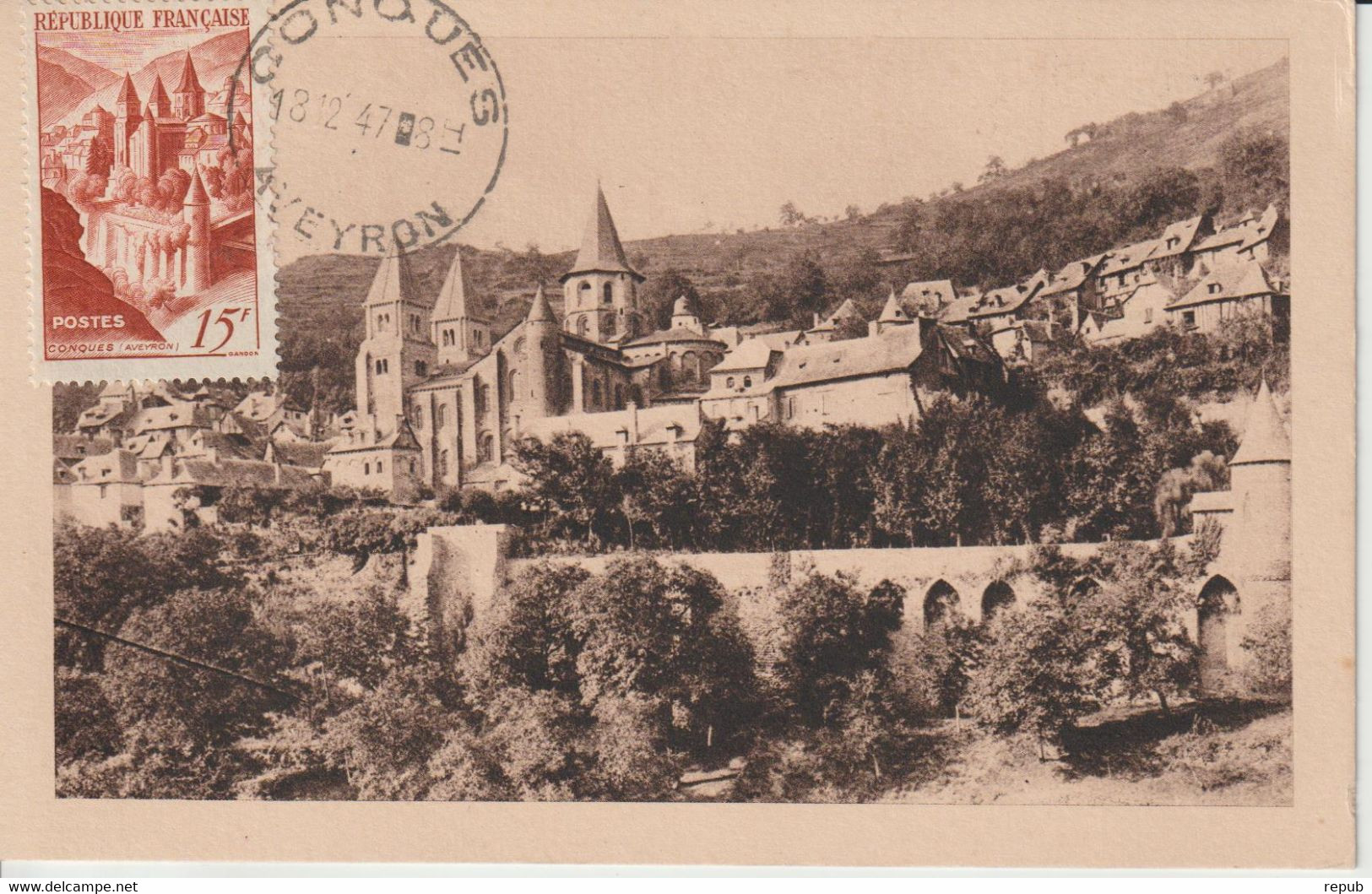 France Carte Maximum Conques 792 Oblit 1947 - 1940-1949