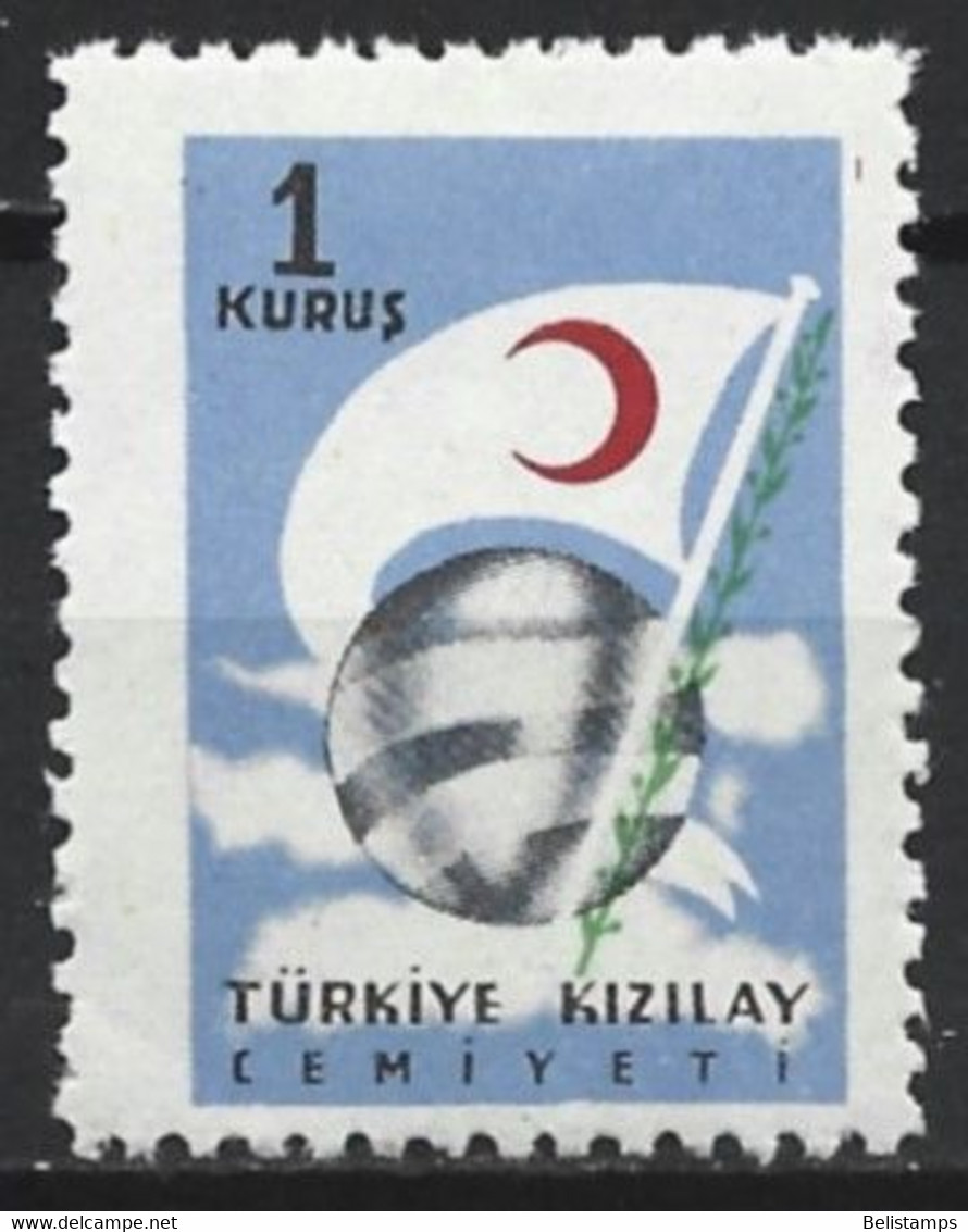 Turkey 1954. Scott #RA164 (MH) Globe & Flag - Portomarken