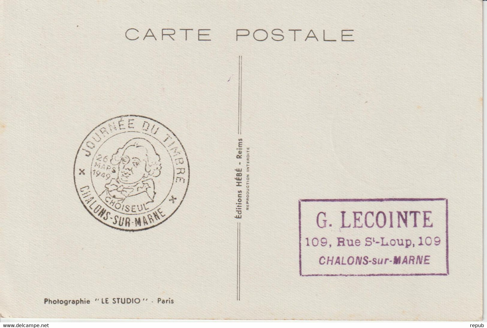 France Carte Maximum Général Leclerc 815 Oblit Chalons 1949 - 1940-1949