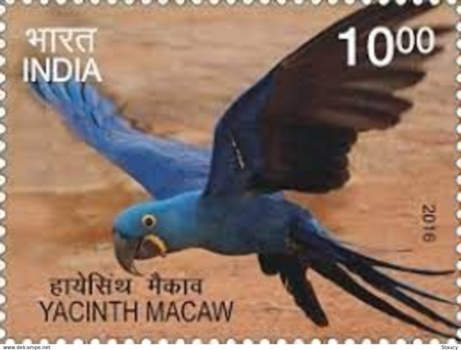 India 2016 Exotic Birds 1v Stamp MNH Macaw Parrot Amazon Crested, As Per Scan - Cuckoos & Turacos