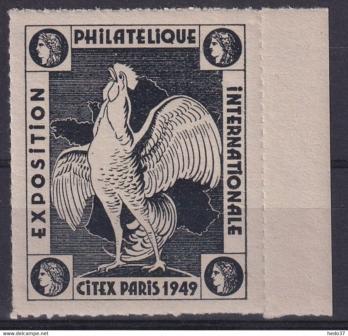 France Vignette Philatélique Citex 1949 N°17a - Noir Sur Chamois - Neuf ** Sans Charnière - TB - Briefmarkenmessen