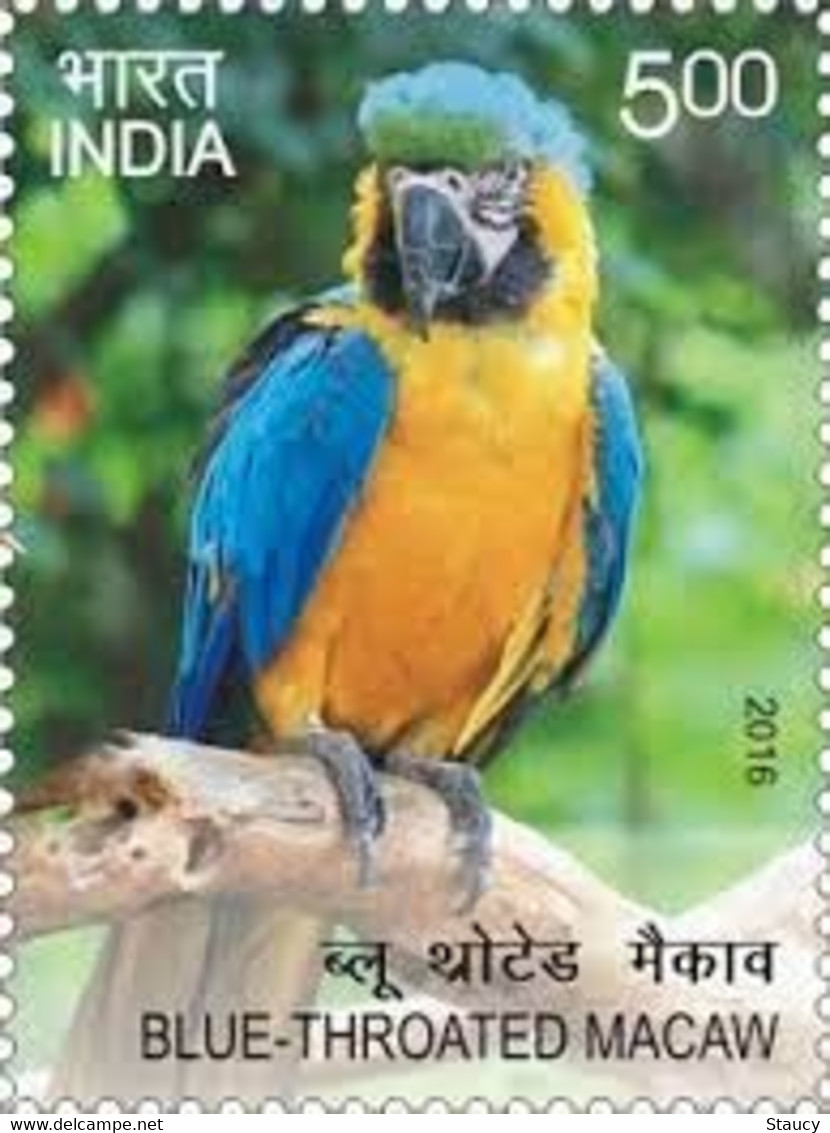 India 2016 Exotic Birds 1v Stamp MNH Macaw Parrot Amazon Crested, As Per Scan - Cuculi, Turaco