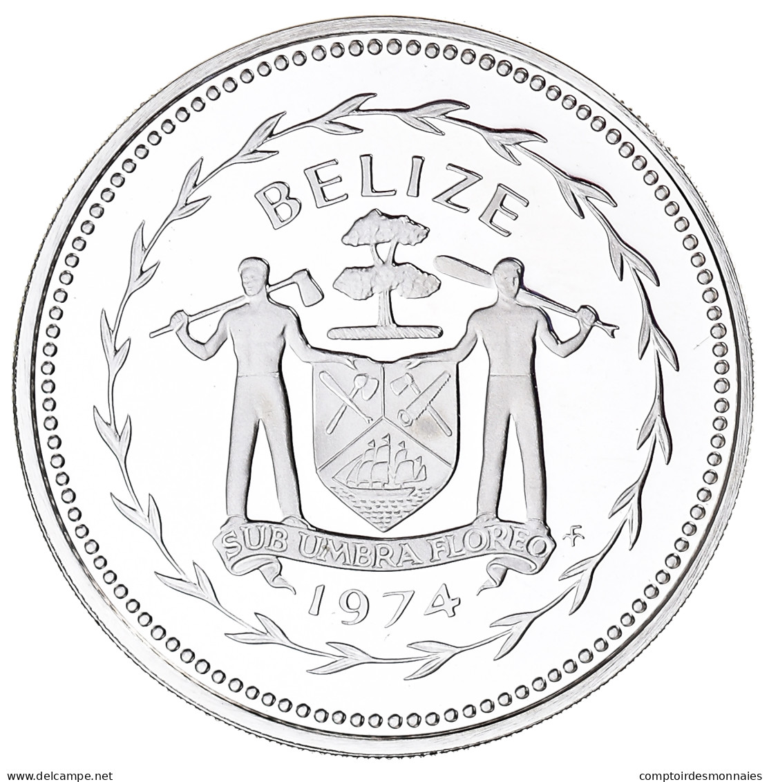 Monnaie, Belize, 50 Cents, 1974, Franklin Mint, FDC, Argent, KM:42a - Belize