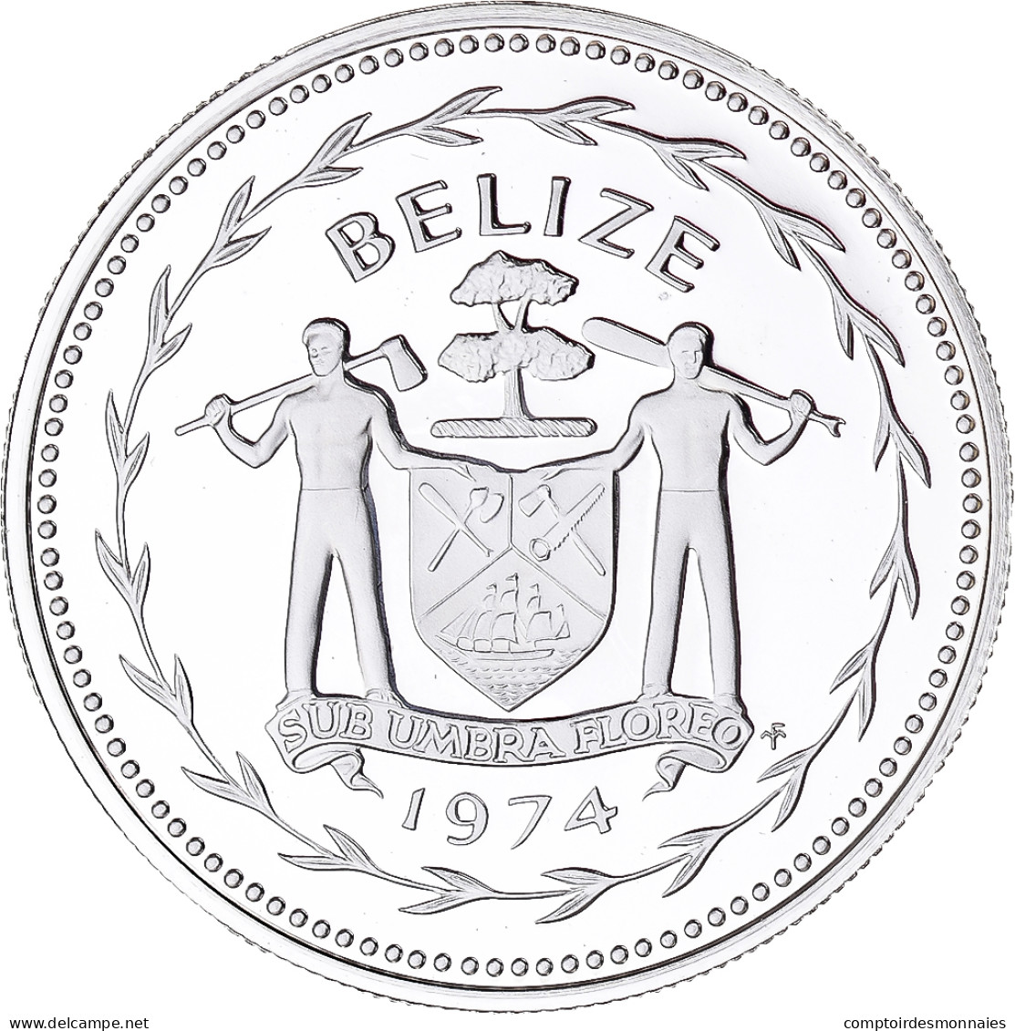 Monnaie, Belize, Dollar, 1974, Franklin Mint, FDC, Argent, KM:43a - Belize