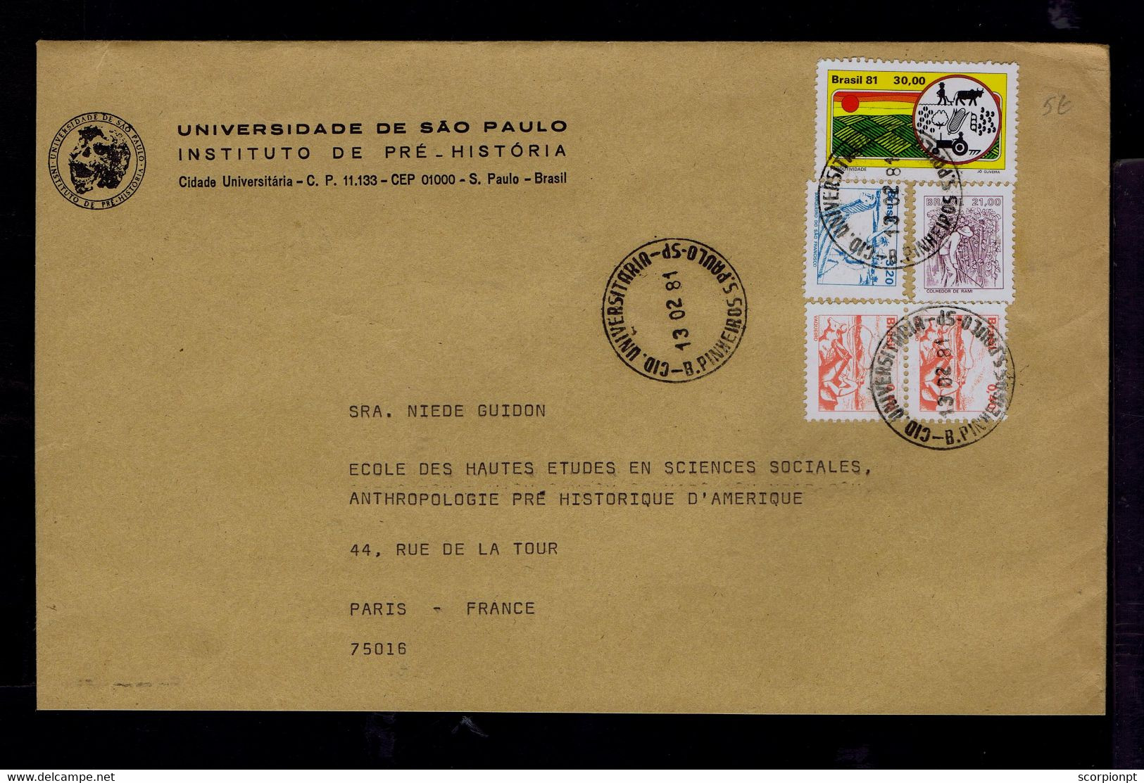 Sp9533 BRAZIL Agriculture Ox-plowing Wheat Food Animals "vaqueiro" Flora "barqueiro" Mailed - Agriculture