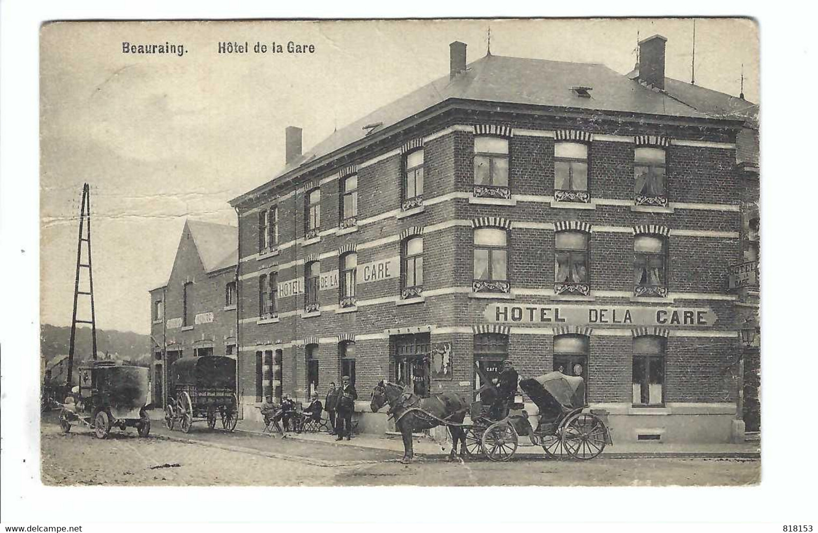 Beauraing   Hôtel De La Gare   1911  (kleine Plooi Links Onder) - Beauraing