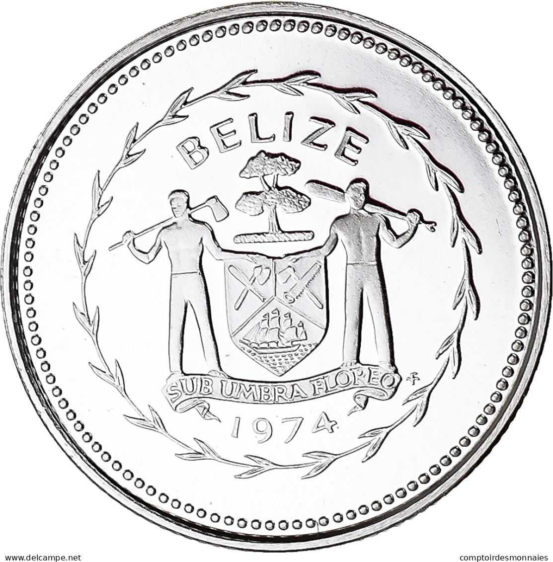 Monnaie, Belize, 10 Cents, 1974, Franklin Mint, FDC, Argent, KM:40a - Belize