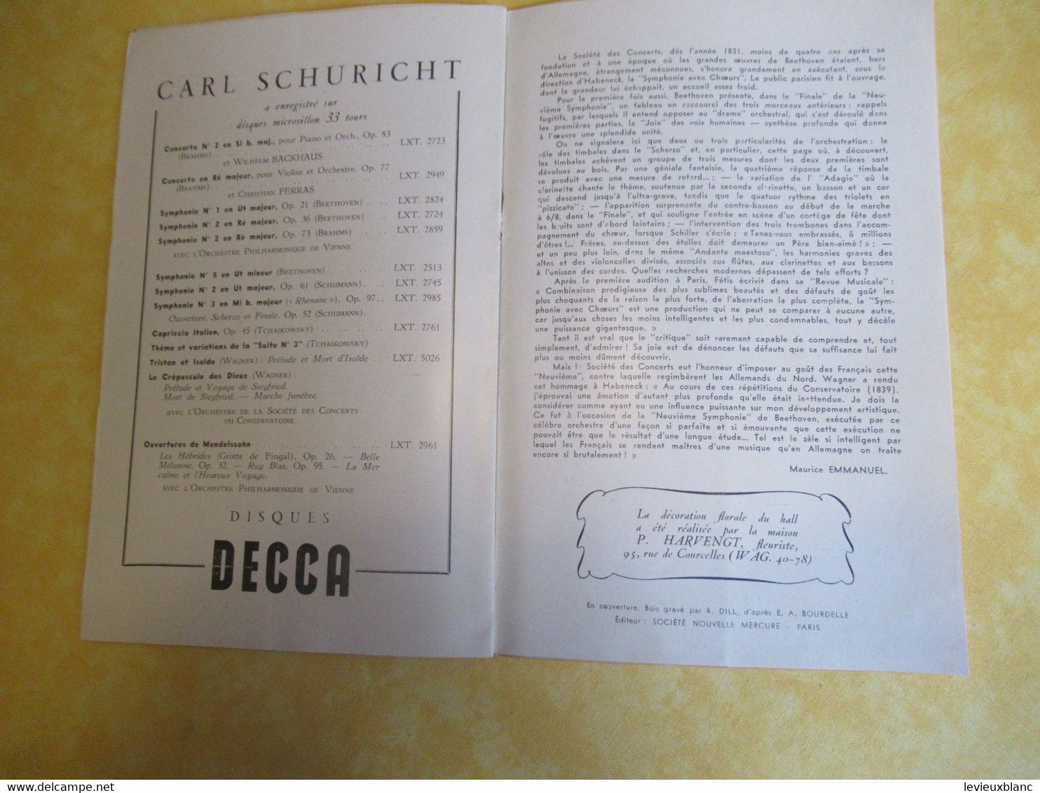 Programme Ancien/Musique/Théâtre Des Champs Elyséees/Sté Des Concerts Du Conservatoire/Festival Beethoven/1956   PROG338 - Programma's