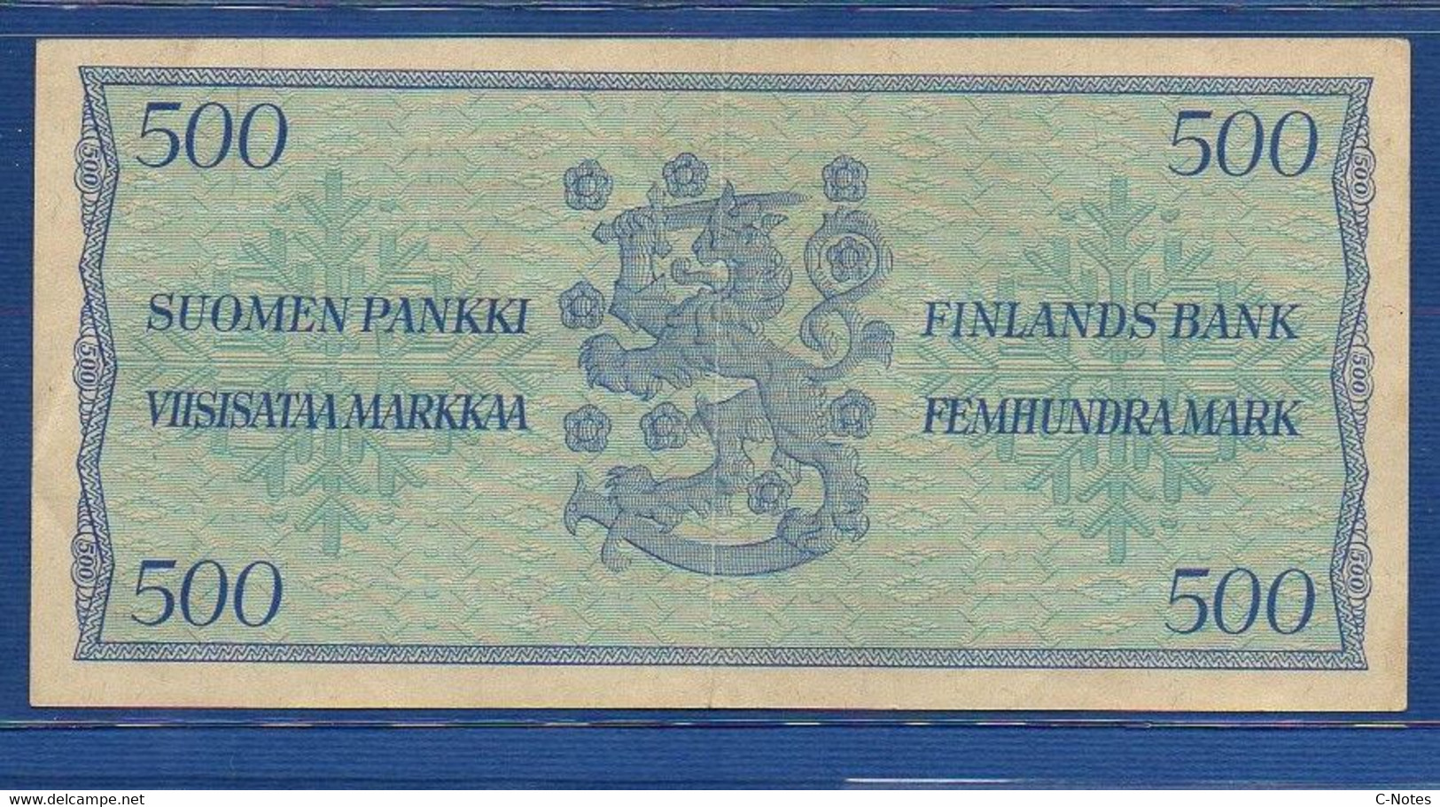 FINLAND - P. 96a (2) – 500 Markkaa 1956,  XF, Serie A5978174 - Finland