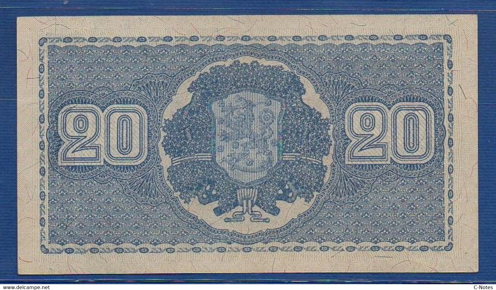 FINLAND - P. 86 (12) – 20 Markkaa 1945,  UNC, Serie S5944113 Litt. B - Finland