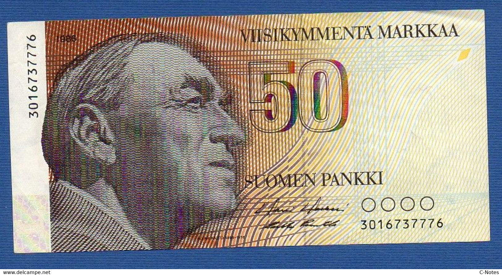 FINLAND - P.114a (19) – 50 Markkaa 1986,  AXF, Serie 3016737776 - Finnland