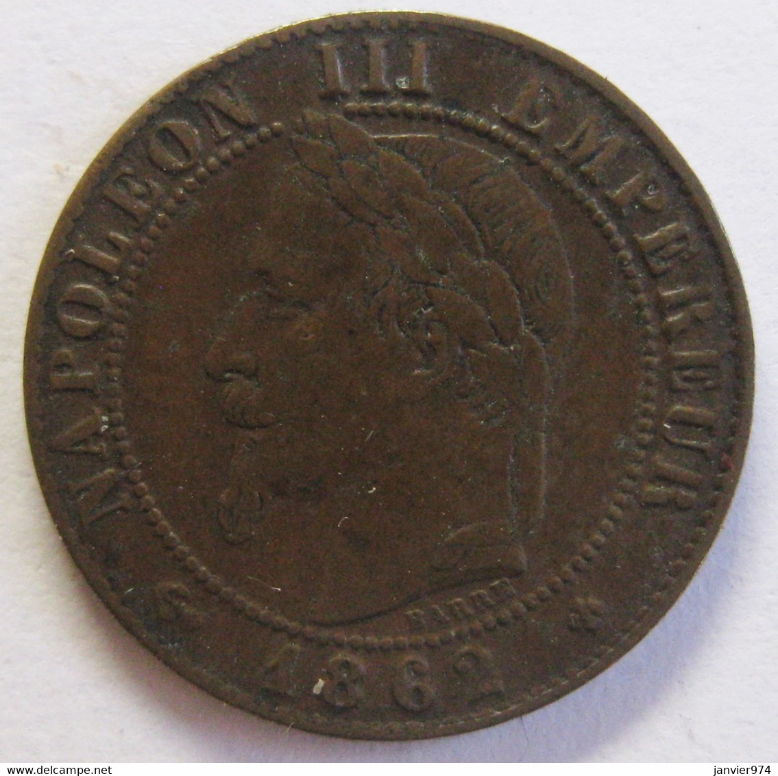 1 Centime 1862 BB Strasbourg, Napoleon III, En Bronze , Gad 87 - 1 Centime