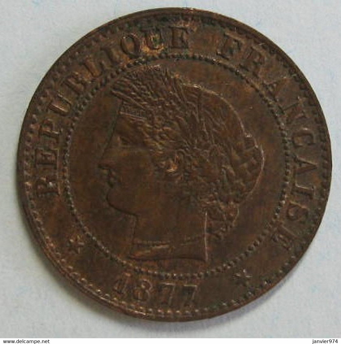 1 Centime Cérès 1877 A Paris. En Bronze , Gadoury 88 , Superbe - 1 Centime