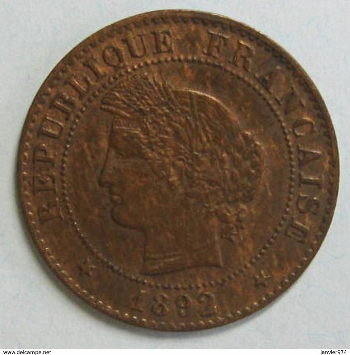 1 Centime Cérès 1892 A Paris. En Bronze , Gadoury 88 , Superbe - 1 Centime