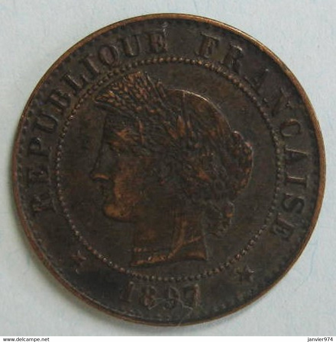 1 Centime Cérès 1897 A Paris. En Bronze , Gadoury 88 , - 1 Centime