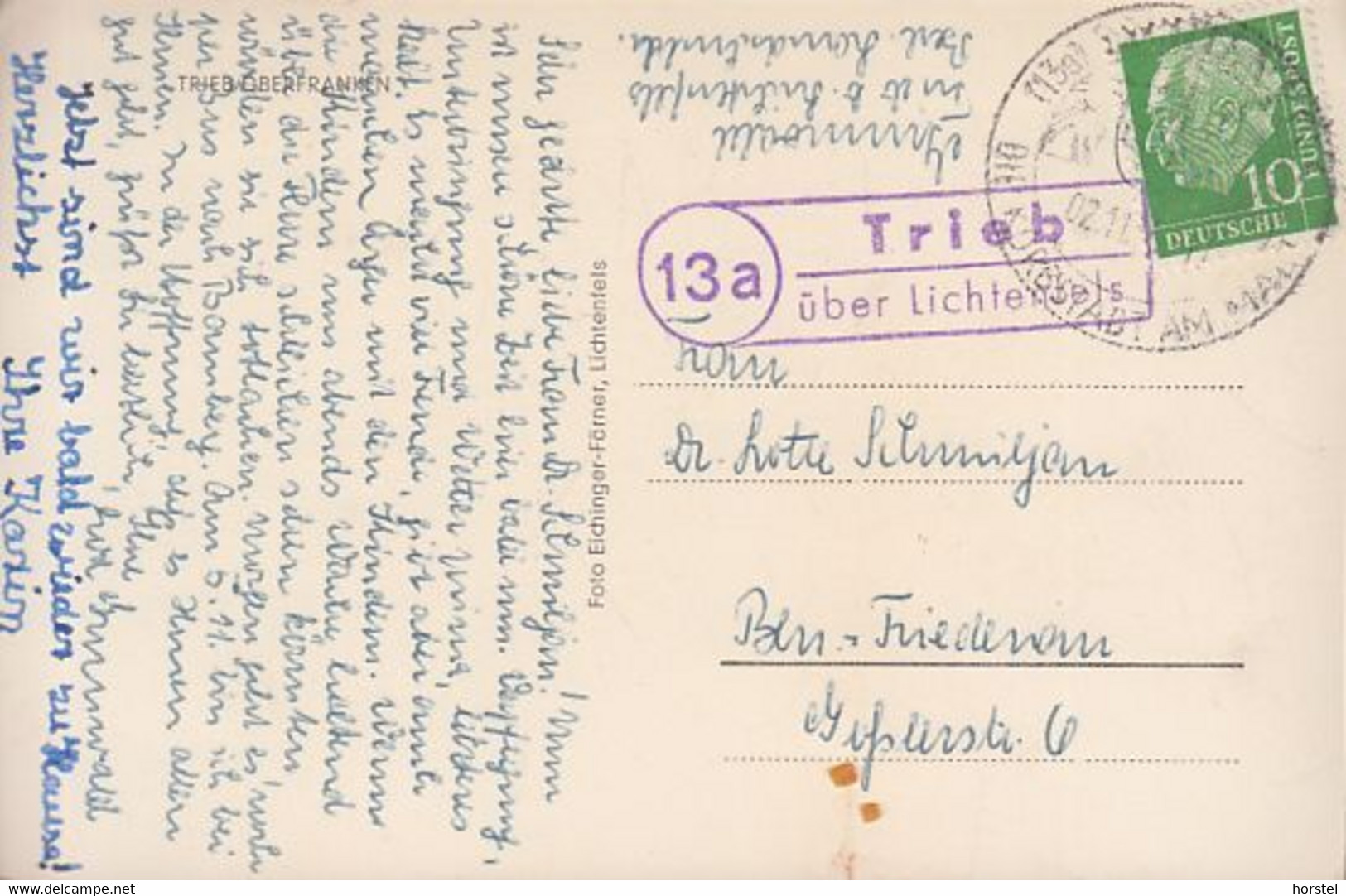 D-96215 Lichtenfels - Trieb - Alte Ansichten - Schullandheim Berlin-Trieb - Fachwerkbau - Landpoststempel 13a - Lichtenfels