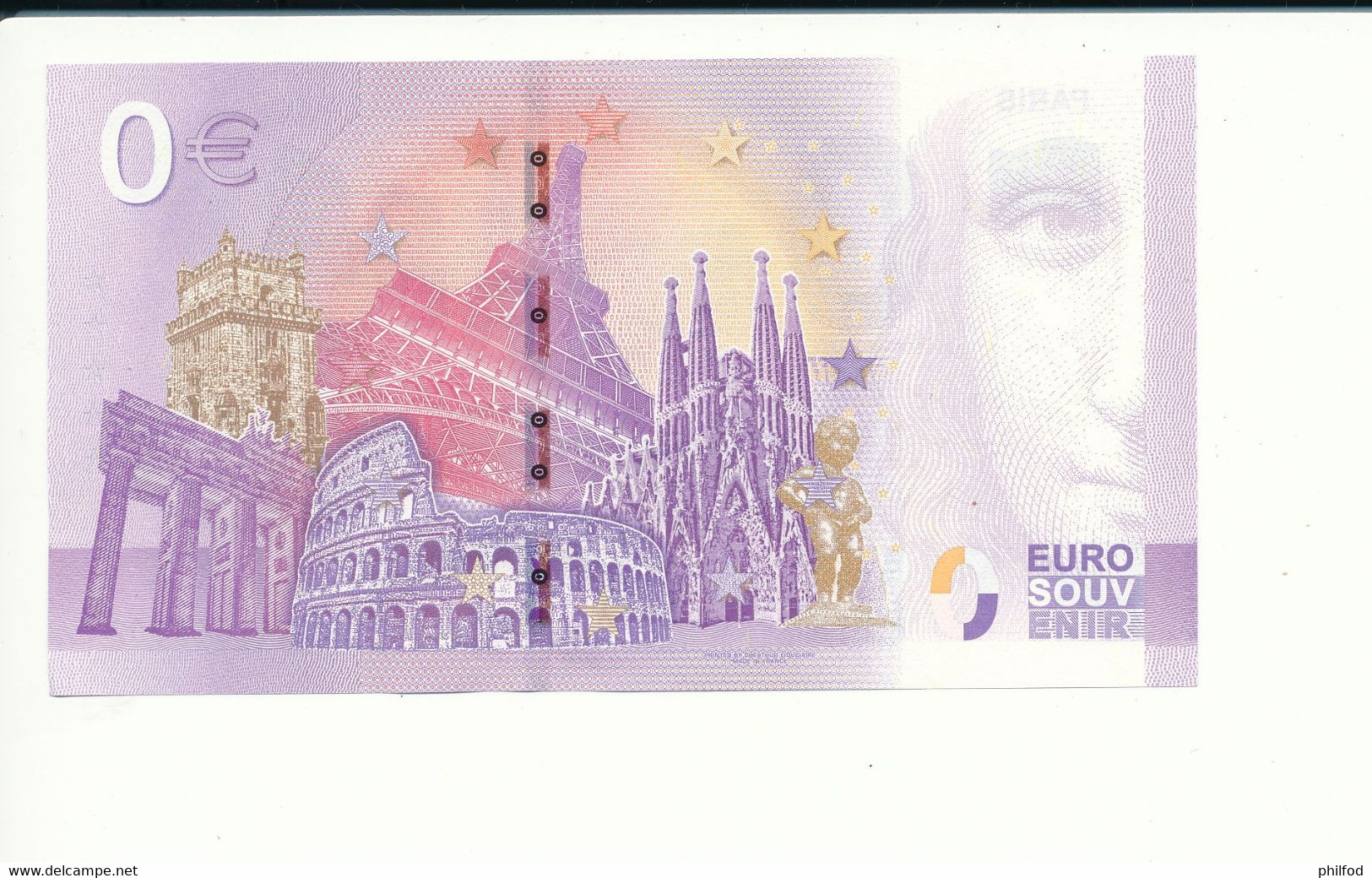 Billet Touristique  0 Euro  - PARIS - UEAE - 2020-4 - ANNIV -  N° 48202 - Autres & Non Classés