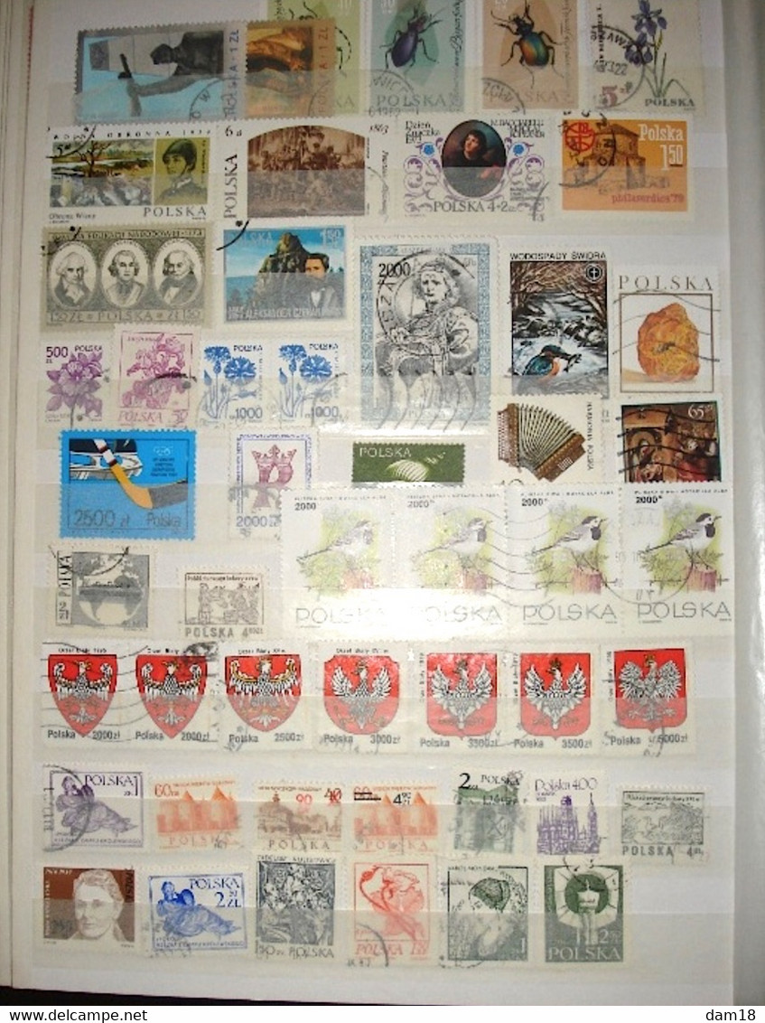 POLOGNE LOT 230 TIMBRES DIFFERENTS DONT ANNEES 80-90 VOIR 6 PHOTOS - Verzamelingen