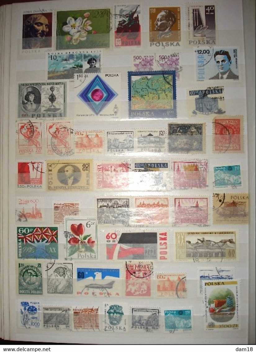 POLOGNE LOT 230 TIMBRES DIFFERENTS DONT ANNEES 80-90 VOIR 6 PHOTOS - Collections