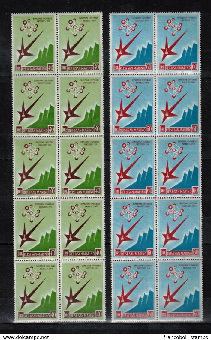 S31987) Dealer Stock San Marino MNH New 1958 Brussels 2v ( X 10 Sets). - Collections, Lots & Séries