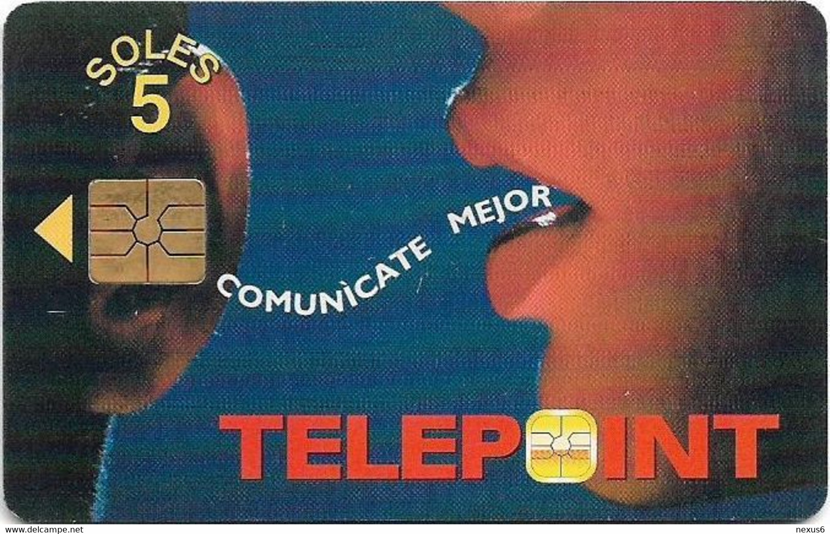 Peru - Telepoint - Comunicate Mejor, Gem1B Not Symmetr. Red, 08.1999, 5Sol, 100.000ex, Used - Pérou