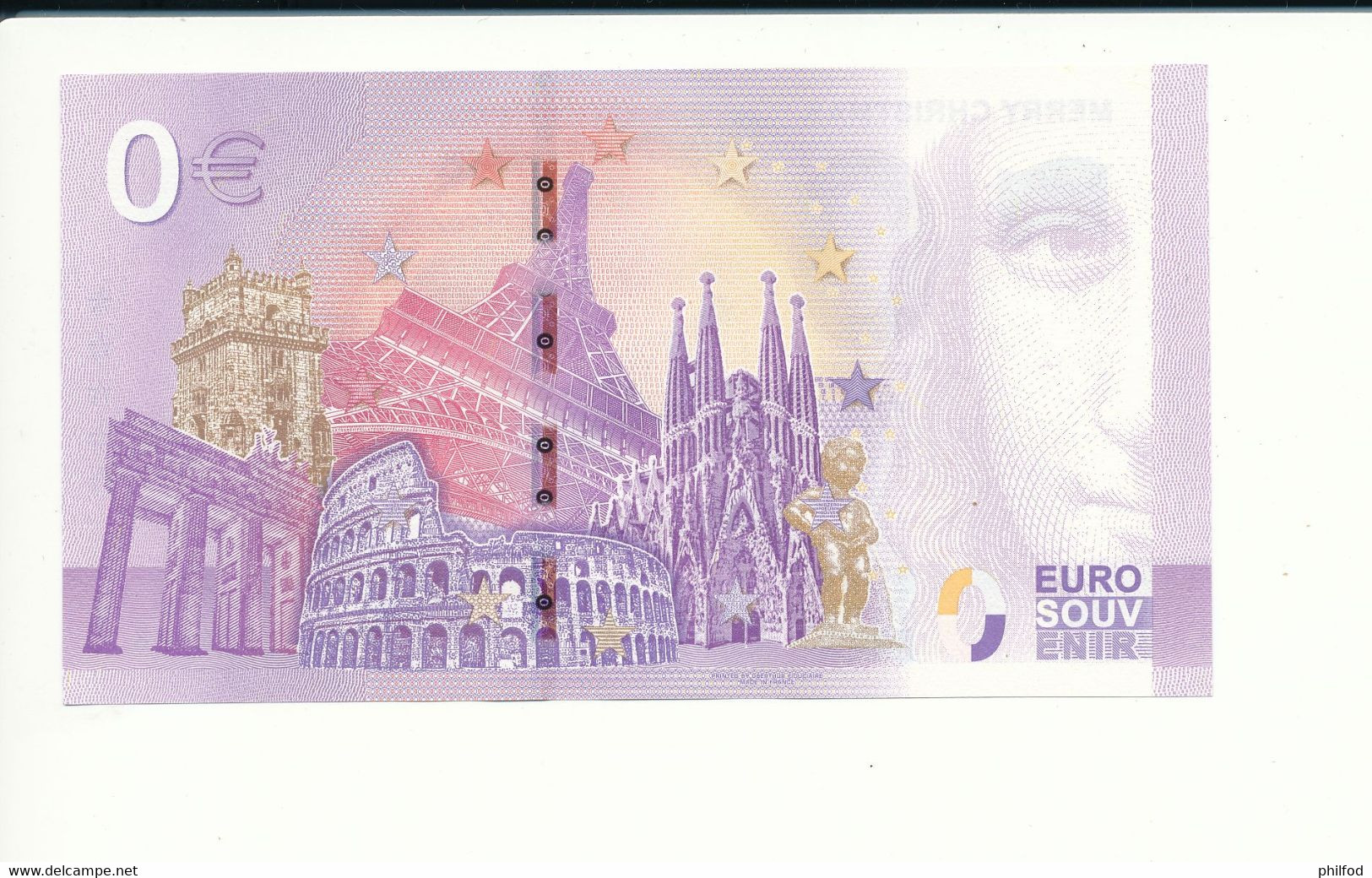 Billet Touristique 0 Euro - MERRY CHRISTMAS - FEAK -  2020-1 - ANNIV - N° 4378 - Autres & Non Classés