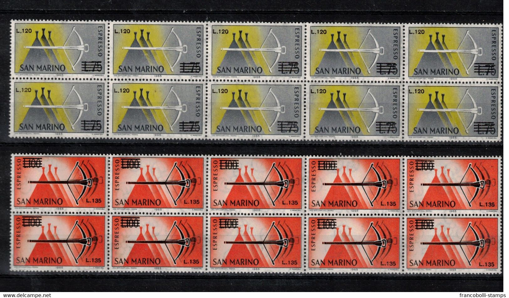 S27656) Dealer Stock San Marino 1965 MNH New Espressi 2v. (X10 Sets). - Collections, Lots & Series
