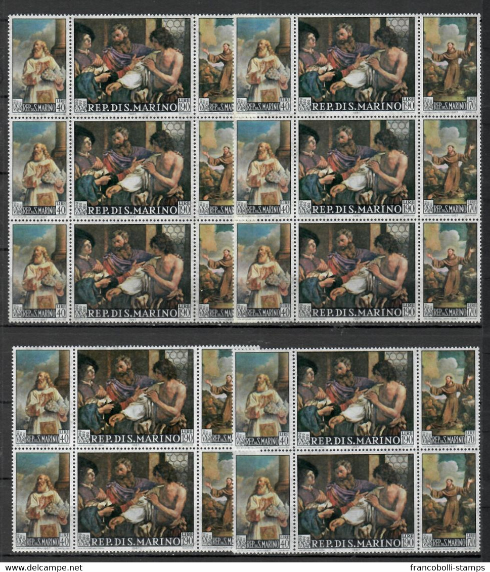 S34732 Dealer Stock San Marino 1967 MNH Guercino Paintings 3v (X10 Sets). - Collections, Lots & Series