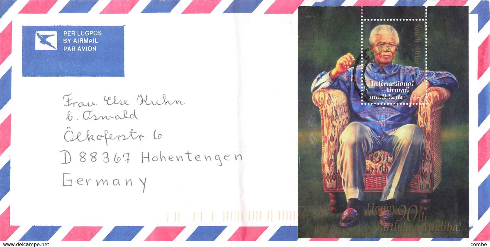 LETTRE. COVER.  SOUTH AFRICA. BLOC HAPPY 90th - Blocks & Kleinbögen