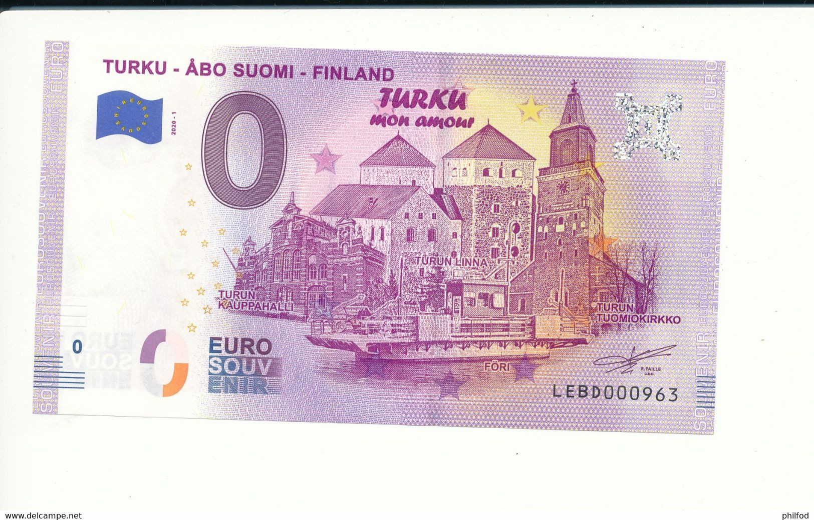 Billet Touristique 0 Euro -  TURKU - ÅBO SUOMI - FINLAND - LEBD -  2020-1 - N° 963 - Autres & Non Classés