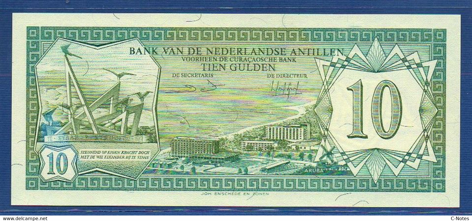 NETHERLANDS ANTILLES - P.16b – 10 Gulden 1984 UNC, Serie 003702488 - Netherlands Antilles (...-1986)