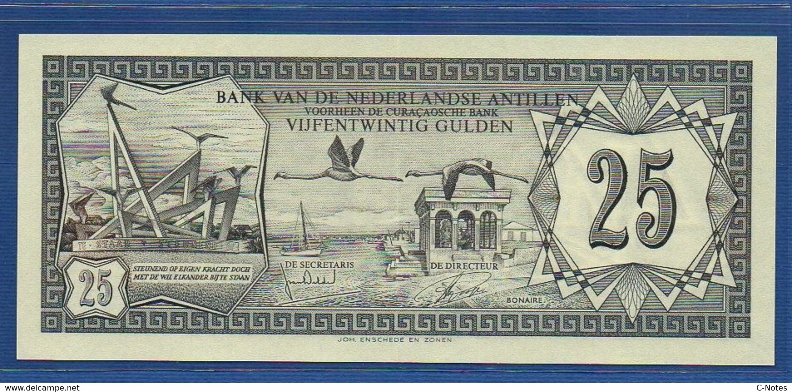 NETHERLANDS ANTILLES - P.10b – 25 Gulden 1972 AUNC, Serie LA866119 - Nederlandse Antillen (...-1986)