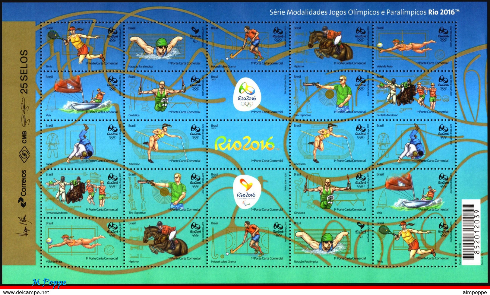 Ref. BR-KIT-OLYM BRAZIL 2016 - KIT OF OLYMPIC ANDPARALYMPIC GAMES, RIO 2016, MNH, SPORTS 146V - Eté 2016: Rio De Janeiro