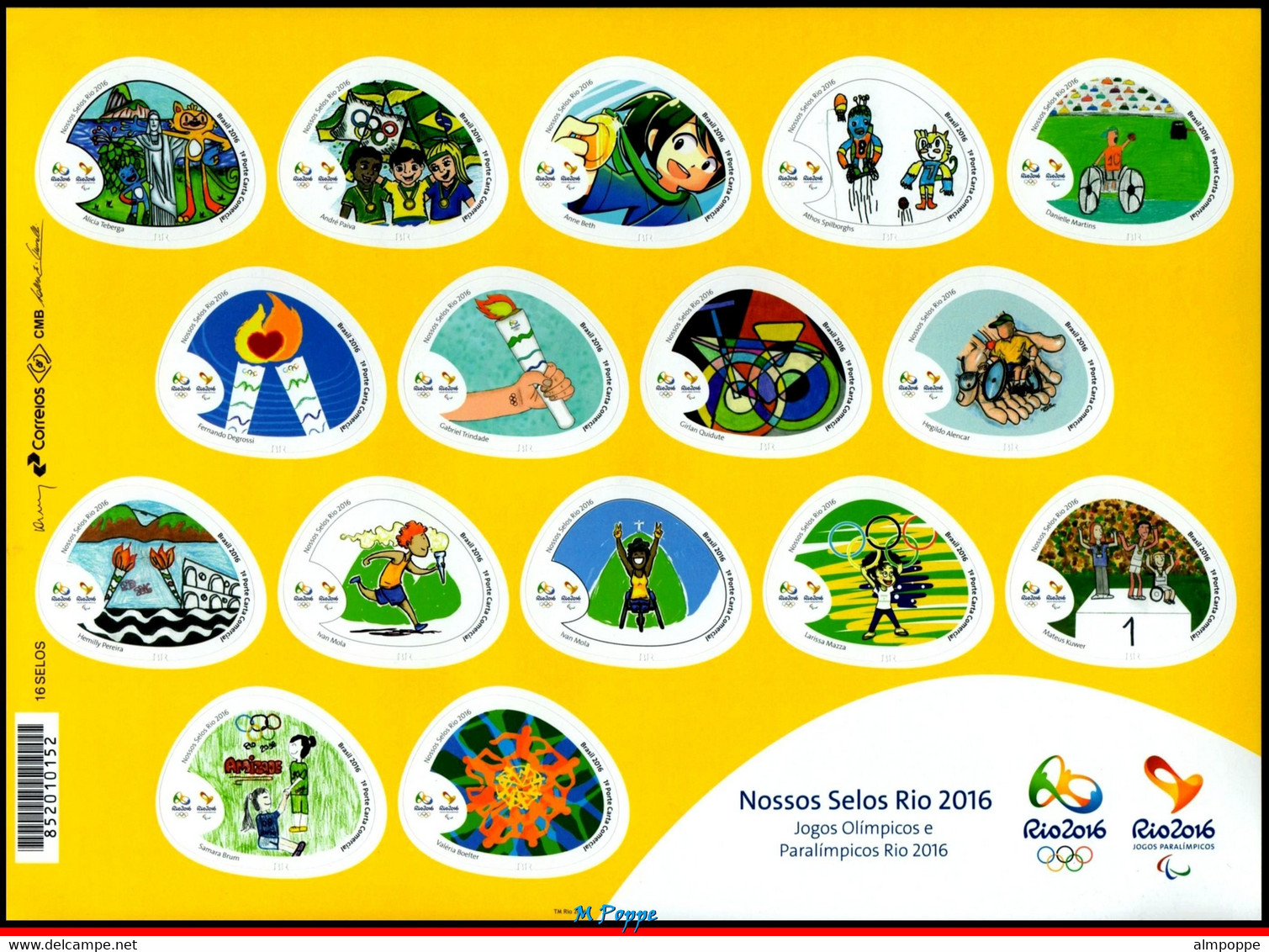 Ref. BR-KIT-OLYM BRAZIL 2016 - KIT OF OLYMPIC ANDPARALYMPIC GAMES, RIO 2016, MNH, SPORTS 146V