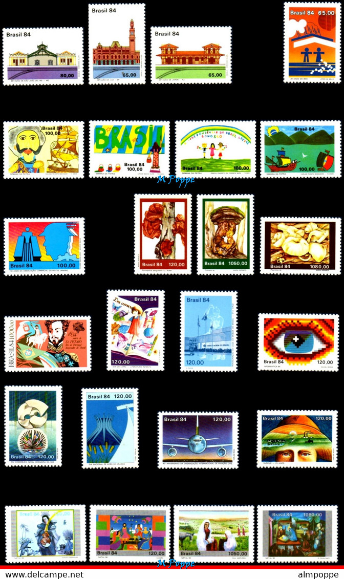 Ref. BR-Y1984-S BRAZIL 1984 - ALL COMMEMORATIVE STAMPSOF THE YEAR, ALL MNH, FULL YEAR 66V Sc# 1898~1969 - Full Years