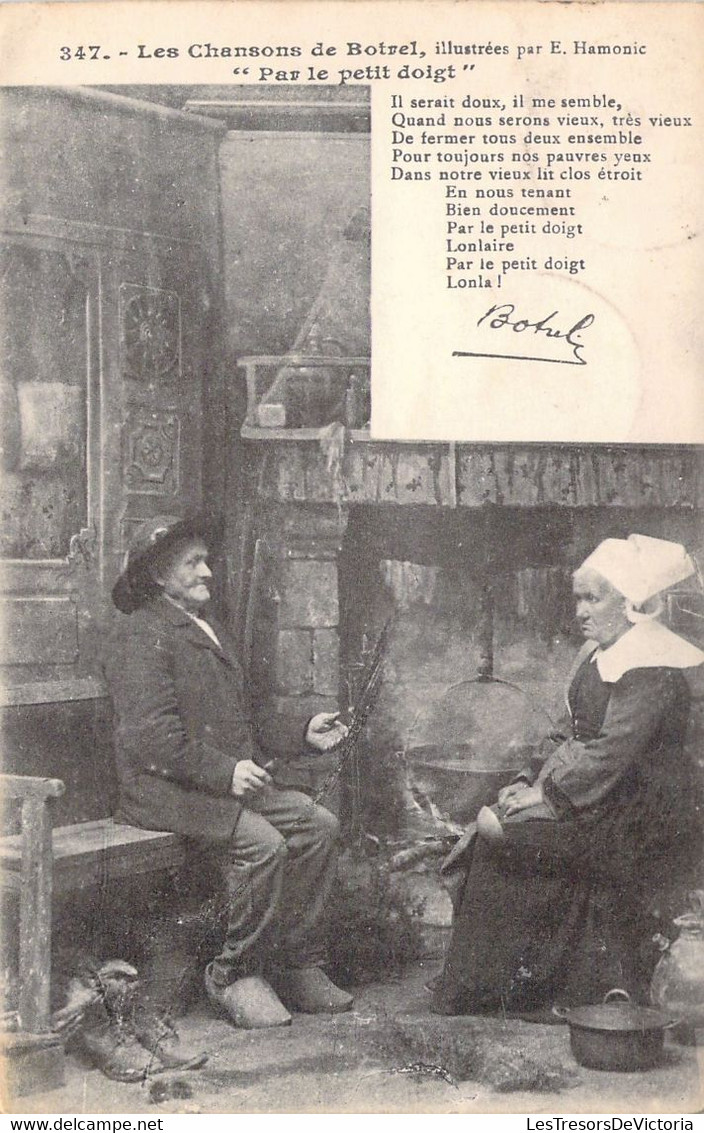 MUSIQUE - FOLKLORE - 347 Les Chansons De Botrel - PAR LE PETIT DOIGT - Les 2 Vieux - Carte Postale Ancienne - Musik